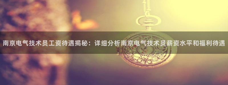 凯发k8娱乐平台下载：南京电气技术员工资待遇揭秘：